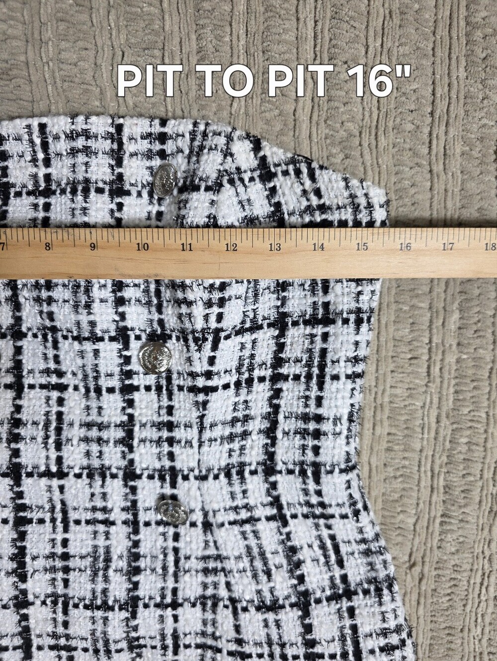 WHBM Tweed Bustier Top | Size 2 | NWOT | Black & White  Structured Corset - Picture 11 of 13